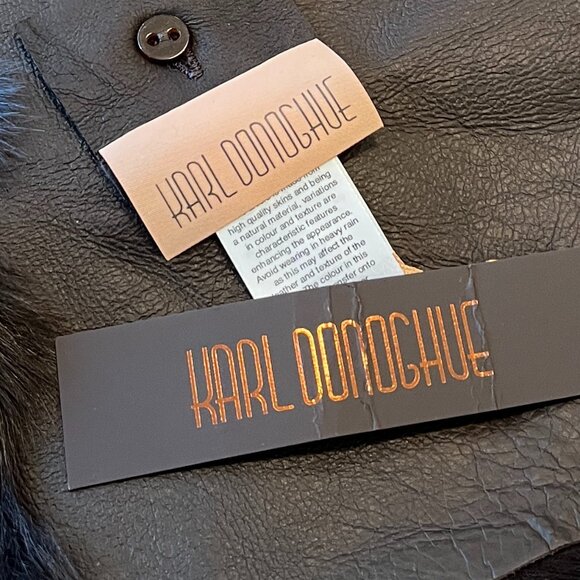 NWT Karl Donoghue shearling and velvet scarf - Picture 3 of 10